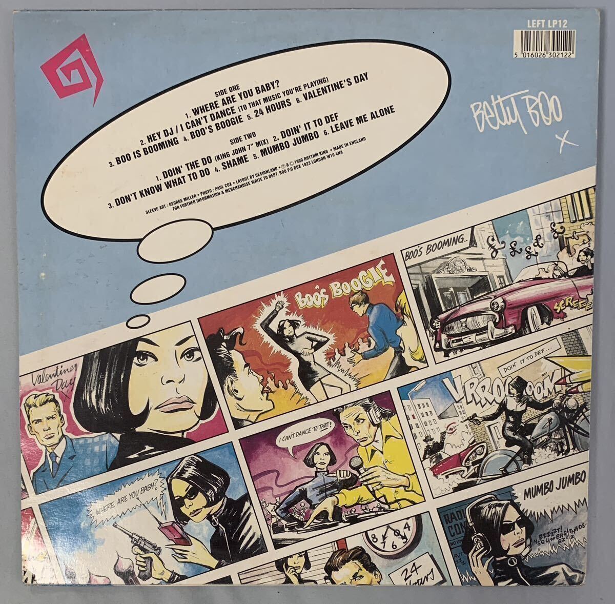 UKオリジナル盤LP Betty Boo Boomania Beatmasters William Orbit _画像2