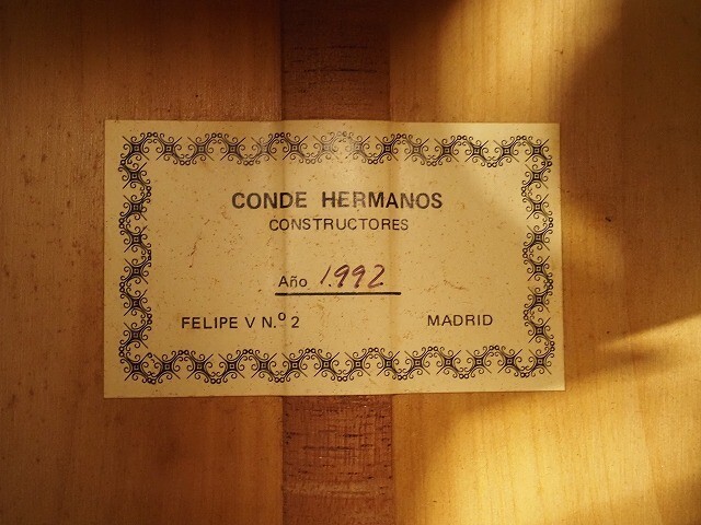 1992 год темно синий te L manosCONDE HERMANOS Гитара Фламенко Felipe V No.2 жесткий чехол содержит 221a