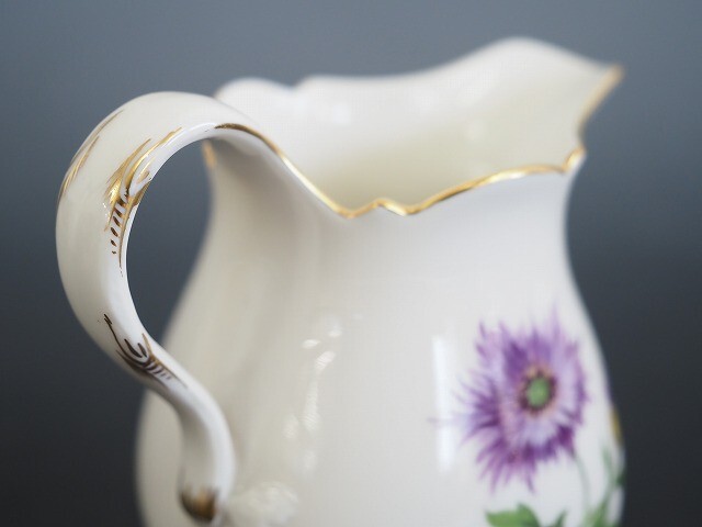 美品 マイセン Meissen 『金彩 3つ花図 クリーマー』 洋食器 ミルクポット 225aの画像8