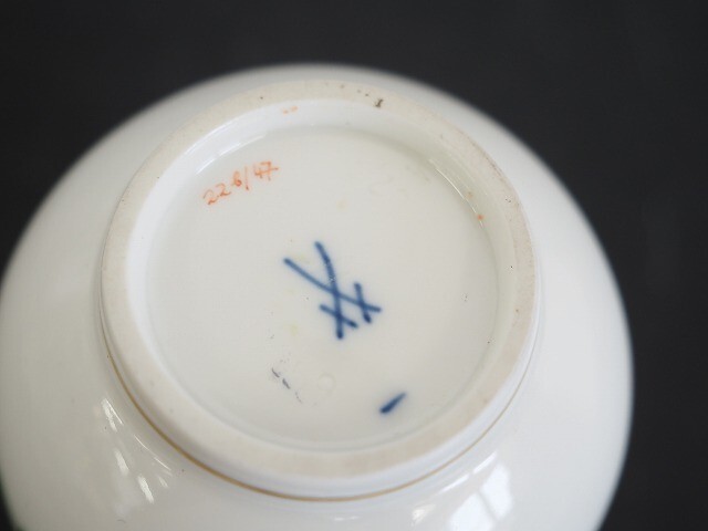 美品 マイセン Meissen 『金彩 3つ花図 クリーマー』 洋食器 ミルクポット 225aの画像2