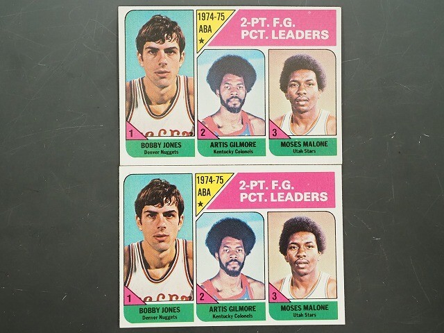 1975-76 Topps ABA finals等 4枚(3種) #221/#222/#310 Julius Erving Dr.J BASKETBALL トップスカード バスケットボール 283a_画像3