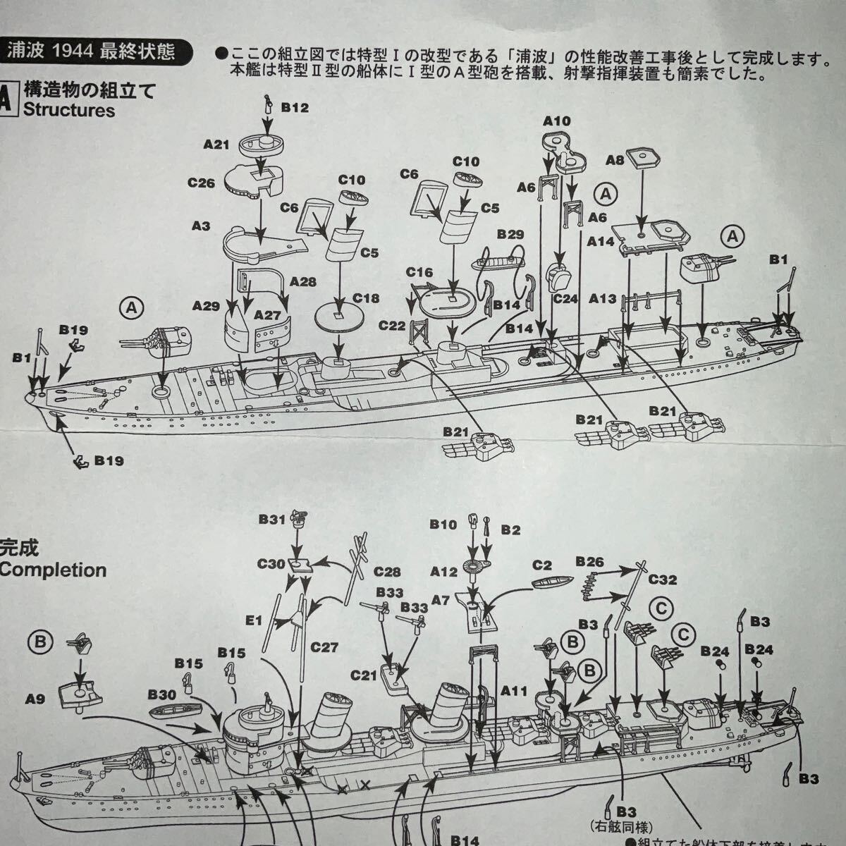 1/700 ピットロード 日本海軍 特型駆逐艦I型 『白雲』1944②（特型Ⅰ改『浦波』製作可能 ）（フルハル付） （スカイウェーブ W107）未組立 の画像10