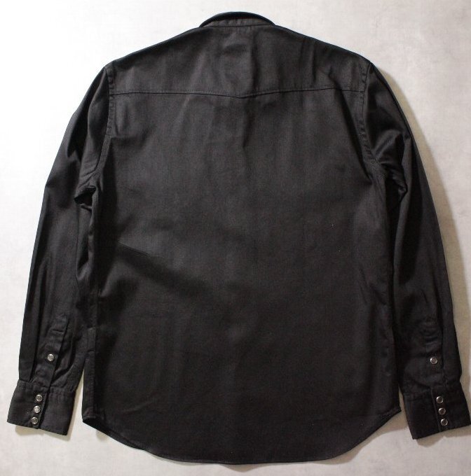 【PT TORINO】ロックテイストなブラック無地のウエスタンシャツ 41cm 新品未使用 定価40700円_画像3