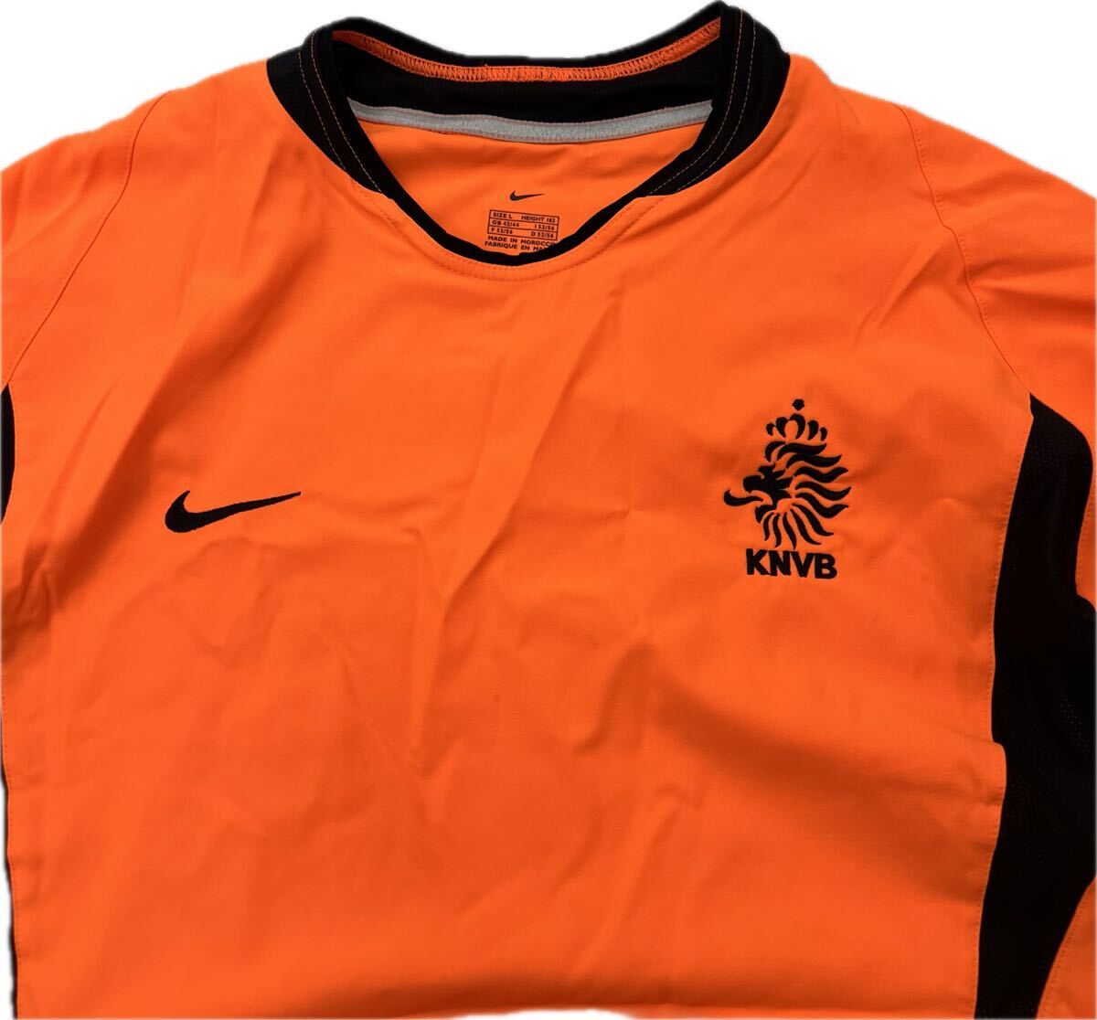 NIKE ☆ KNVB オランダ代表 ユニフォーム 半袖 ゲームシャツ #7 Tシャツ オレンジ L サッカー フットサル スポーツ 人気 ナイキ■BK159_画像2