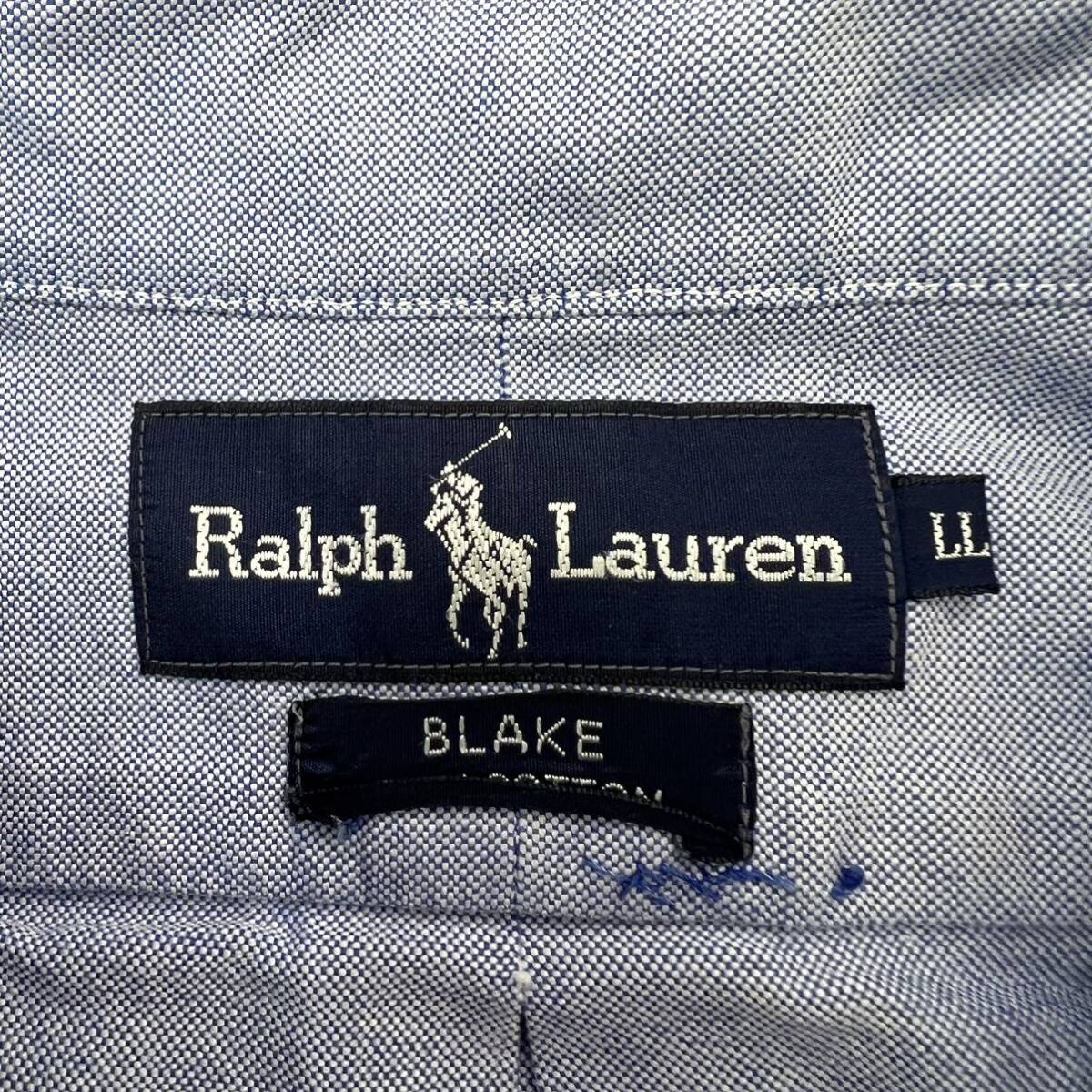 90s ☆ RALPH LAUREN ☆ BLAKE グレー ボタンダウン シャツ オックスフォード 半袖 LL アメカジ 大人カジュアル ラルフローレン■BL129_画像5