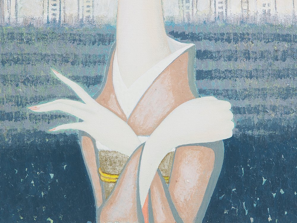 【1on1】真作 藤森久一 『シドニーの少女』 油彩 キャンバス 10号 1980年 額装 ／ リアリズム人気画家 ル・サロン会員_画像7