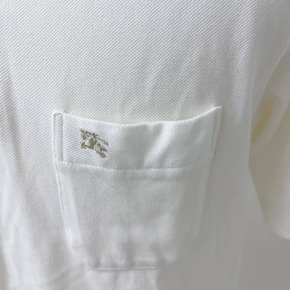 バーバリーロンドン 白ポロシャツ 刺繍ロゴ ノバチェックの画像6