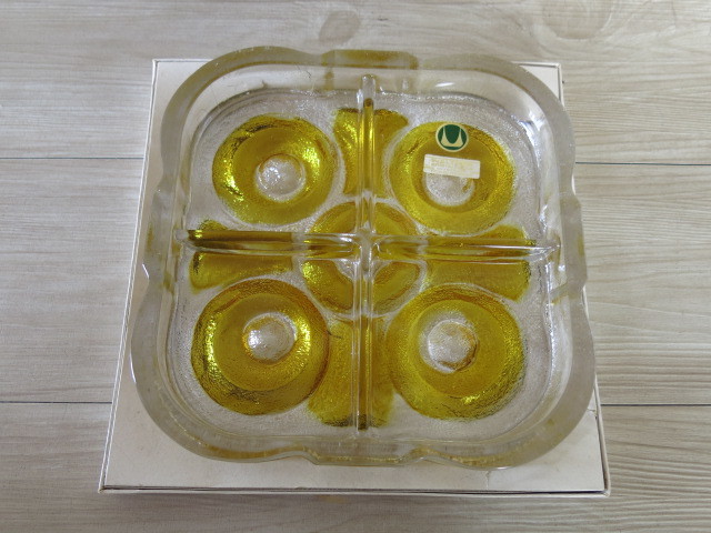 ●未使用●WALTHER GLAS ワルサー クリスタルガラス「皿」 旧西ドイツ 盛皿 仕切り皿 フルーツ皿 ファイヤーポリッシュ・アンティーク_画像1