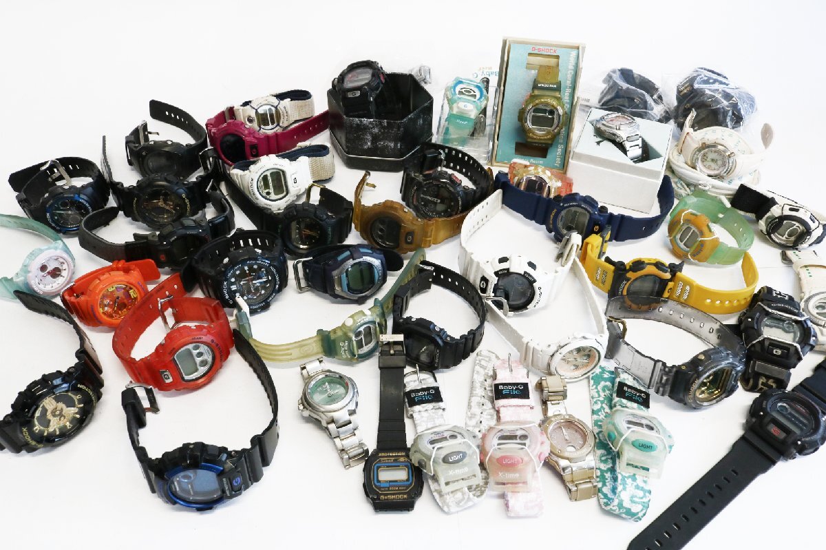  Junk часы * Casio (G-SHOCK,Baby-G) и т.п. женский мужские наручные часы * работоспособность не проверялась *.. из .[x-A49659]