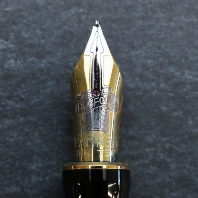 (ペン先18K750) PARKER パーカー 万年筆 デュオフォールド 計1点 ペンケース付き ※ネーム入り/筆記未確認 ◆おたからや【Y-A46400】同梱-2_画像7