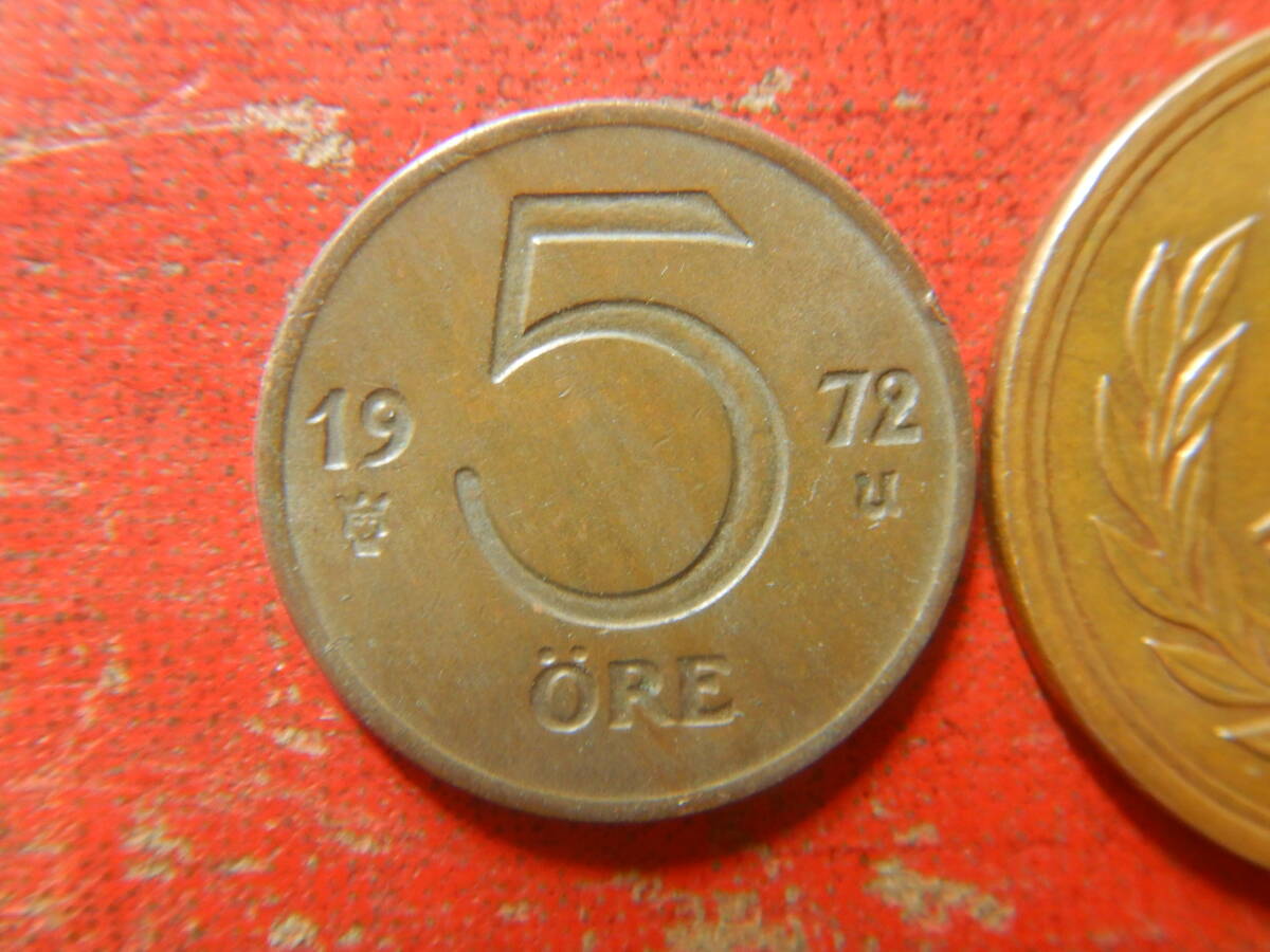 外国・スウェーデン／５オーレ青銅貨（1972年） 240501の画像2