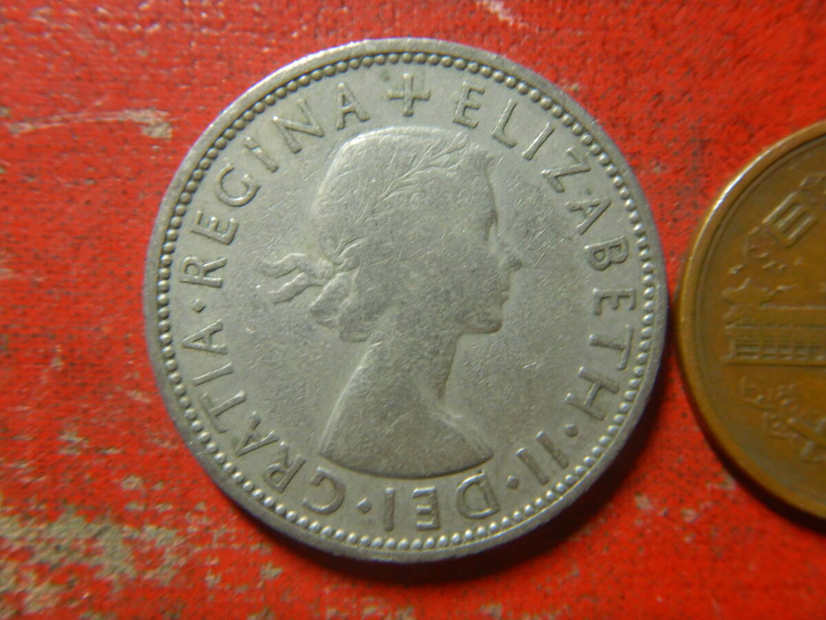 外国・イギリス／１フローリン（２シリング）白銅貨：チューダー家の薔薇（1957年） 240504の画像2