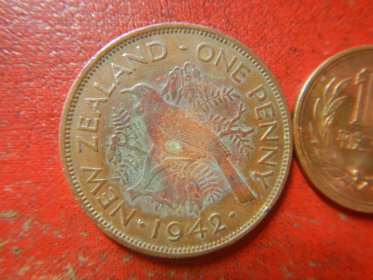 外国・ニュージーランド／１ペニー青銅貨：ジョージ６世（1942年） 240507の画像1