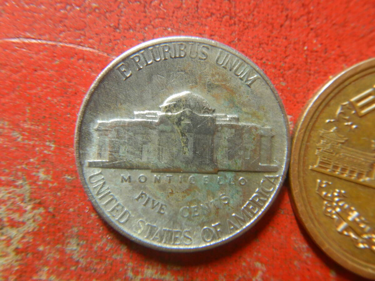 外国・USA／ジェファーソン５セント白銅貨（1942年）　240510_画像2
