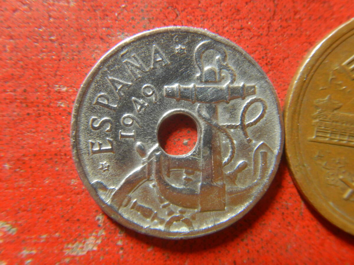 外国・スペイン／５０センチモ白銅貨（1949年）：発行枚数801万枚　240512_画像1