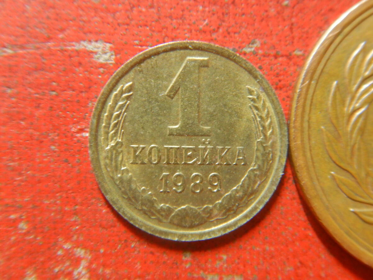 外国・ロシア（旧ソ連）／１コペイカ黄銅貨（1989年）　240516_画像2