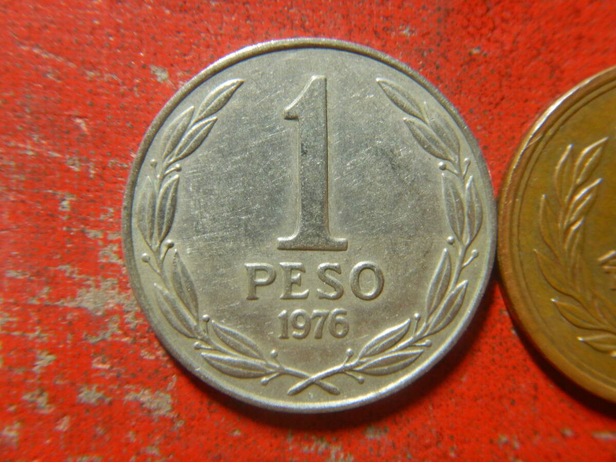 外国・チリ／１ペソ白銅貨（1976年）　240516_画像2
