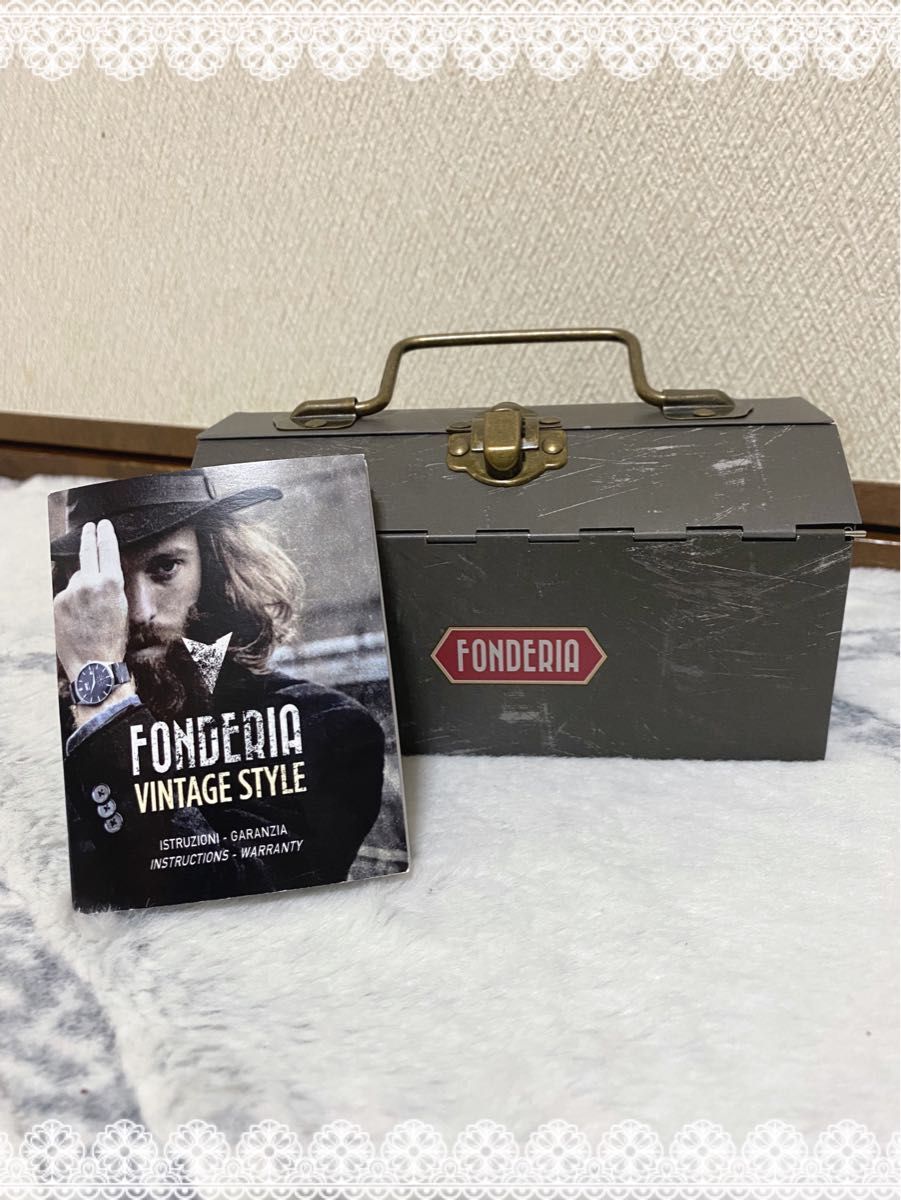 【新品未使用！】FONDERIA  フォンデリア　腕時計　メンズ　ヴィンテージデザイン　革ベルト　ストリームライナー