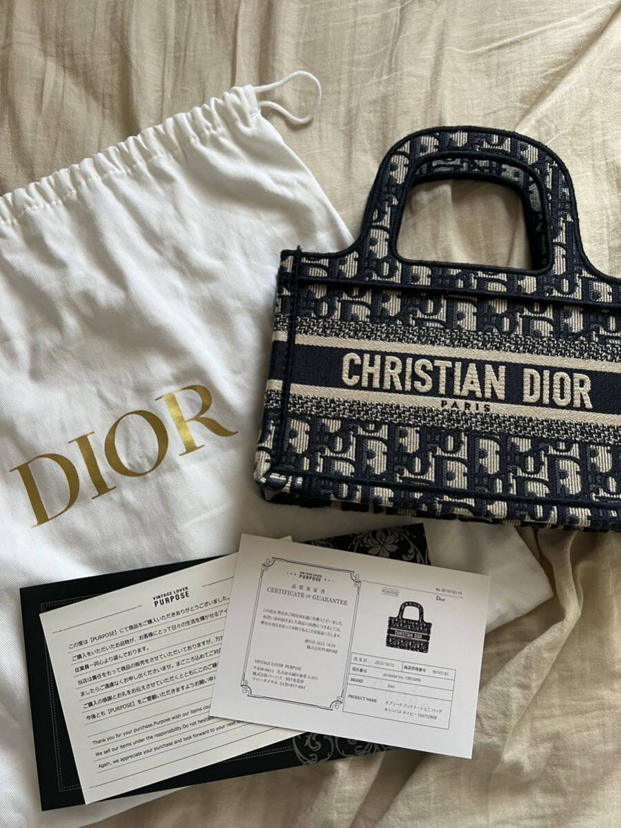 鑑定済み美品 クリスチャン ディオール Christian Dior オブリーク ブックトート ミニバッグヴィトン_画像1