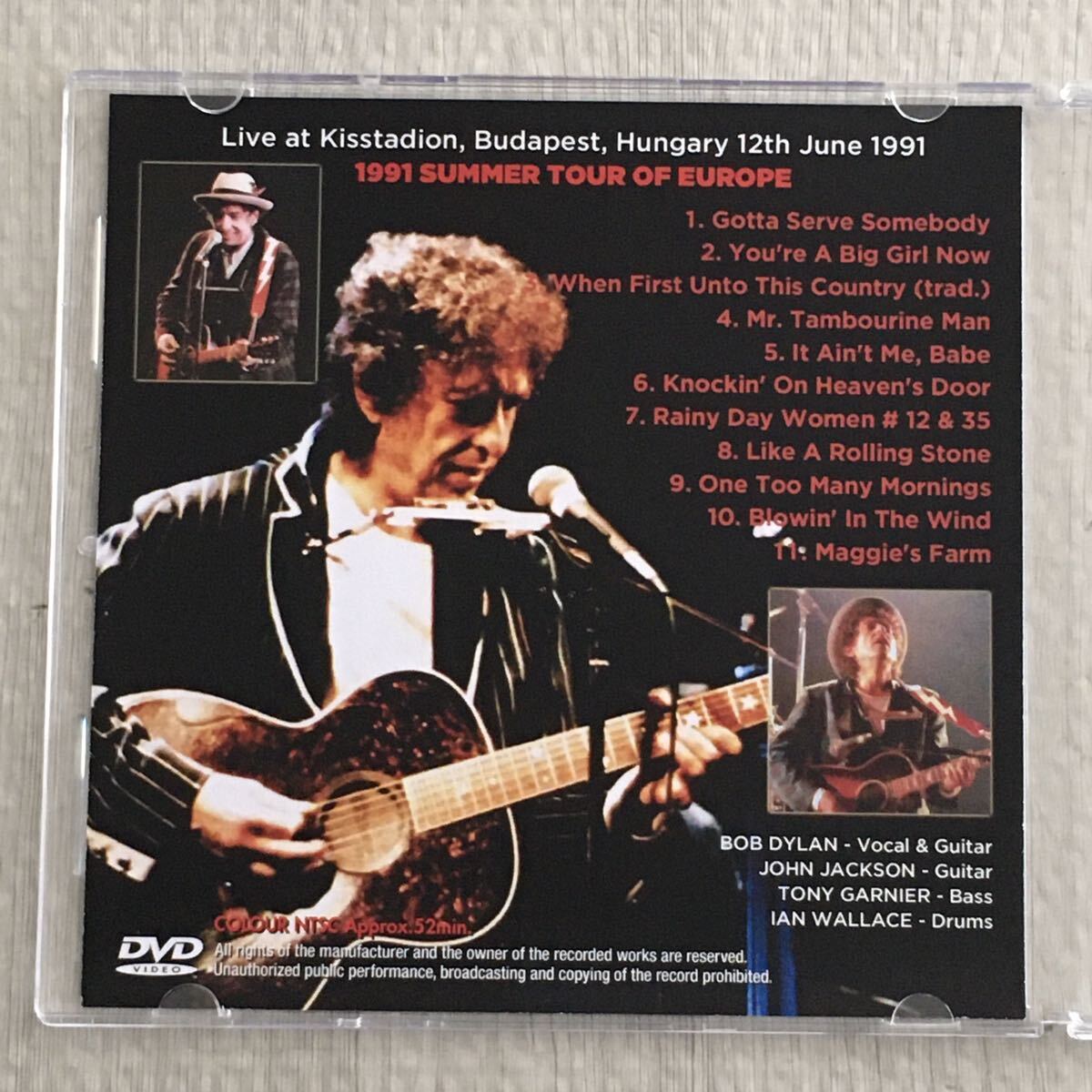 送料無料 評価1000達成記念 ロックDVD Bob Dylan “Budapest 1991” 1DVD 無記名 日本盤_画像3