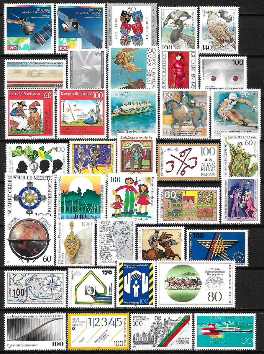 ★1986-1993年 -ドイツ 記念切手 まとめ 100種(1種完,2種完,3種完) -(100枚) - 未使用(MNH)★ZW-749_画像3