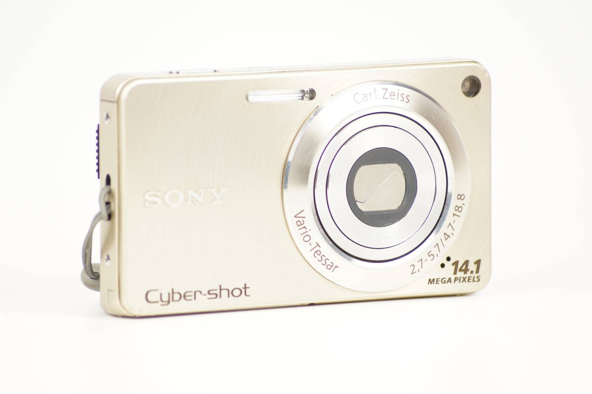 ■ 美品 ■ ソニー SONY Cyber-shot DSC-W350 シャンパンゴールドボディ コンパクトデジタルカメラ バッテリー付き 0789 _画像2