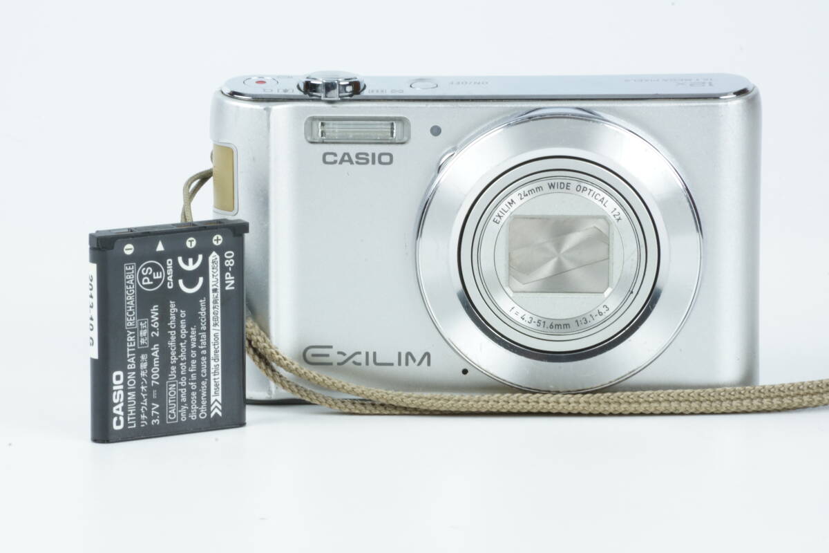 カシオ CASIO EXILIM EX-ZS180 シルバーボディ コンパクトデジタルカメラ バッテリー付き_画像1