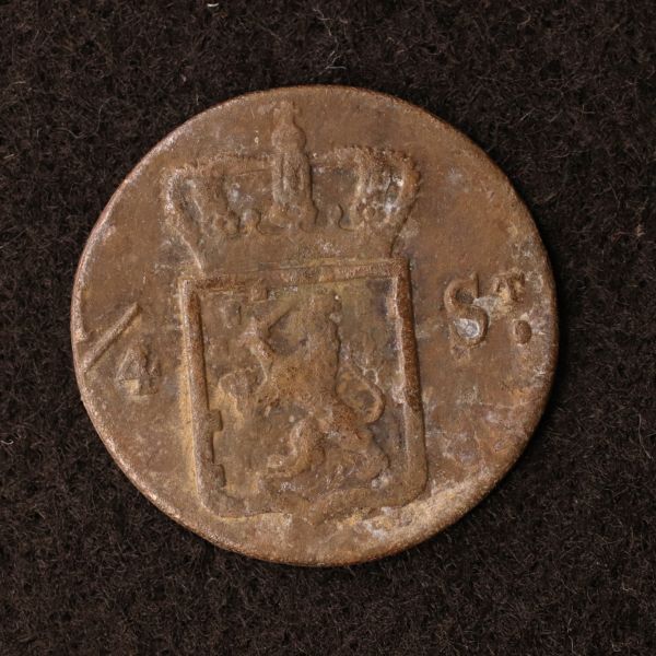 KM#287/オランダ領東インド 1/4 Stuiver銅貨（1826） [E2634]コイン、インドネシア、東インド会社、蘭印、VOC_画像2