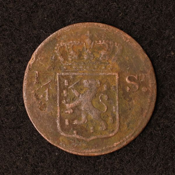 KM#287/オランダ領東インド 1/4 Stuiver銅貨（1826） [E2635]コイン、インドネシア、東インド会社、蘭印、VOC_画像2