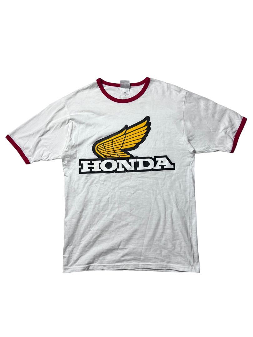 雰囲気抜群 HONDA METRO Hanes BEEFY リンガーTシャツ　　企業ロゴ　ホンダ　S