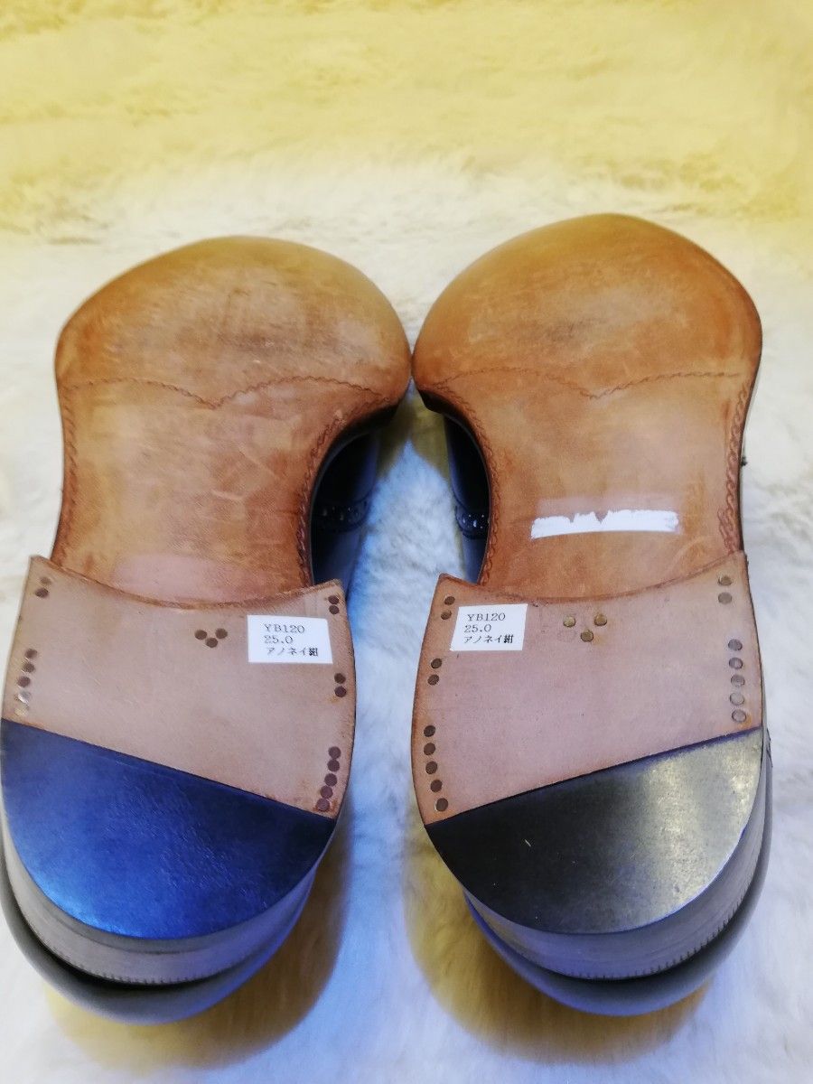 【新品:未使用品】日本製 Orquesta Bespoke ハンドソーン製法 ウィングチップ 25cm ネイビー/大塚製靴