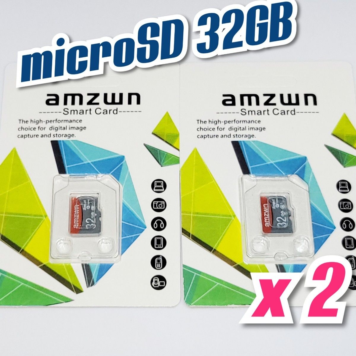 マイクロSDカード 32GB 2枚 class10  AMZWN RED-GRAY 2個