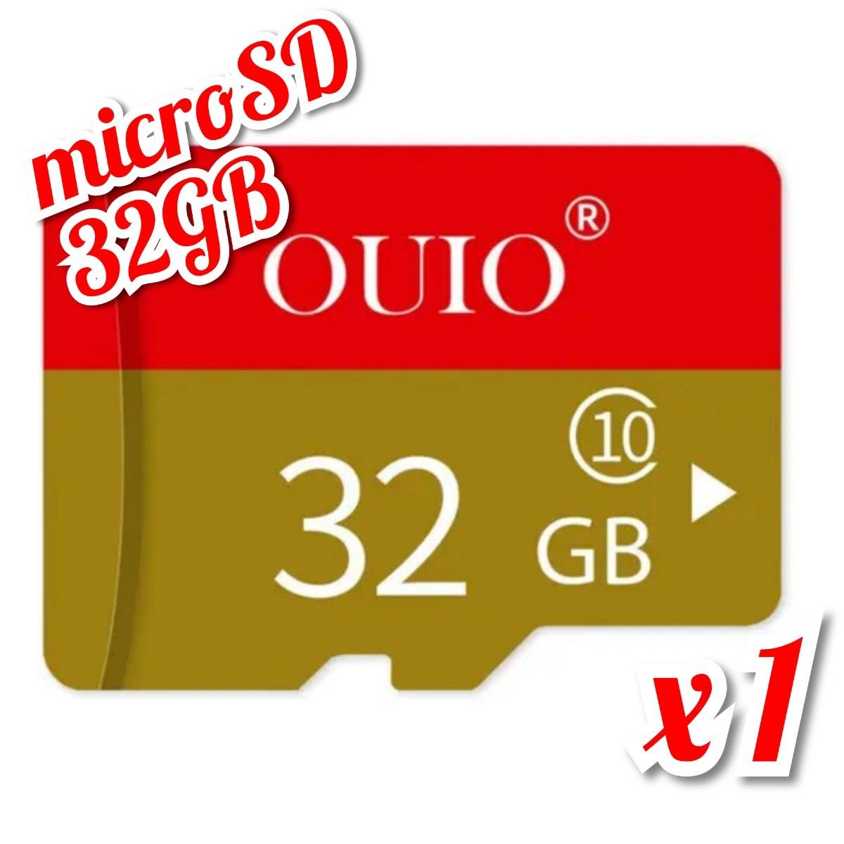 マイクロSDカード 32GB 1枚 class10  OUIO  RED-GOLD 高速 1個