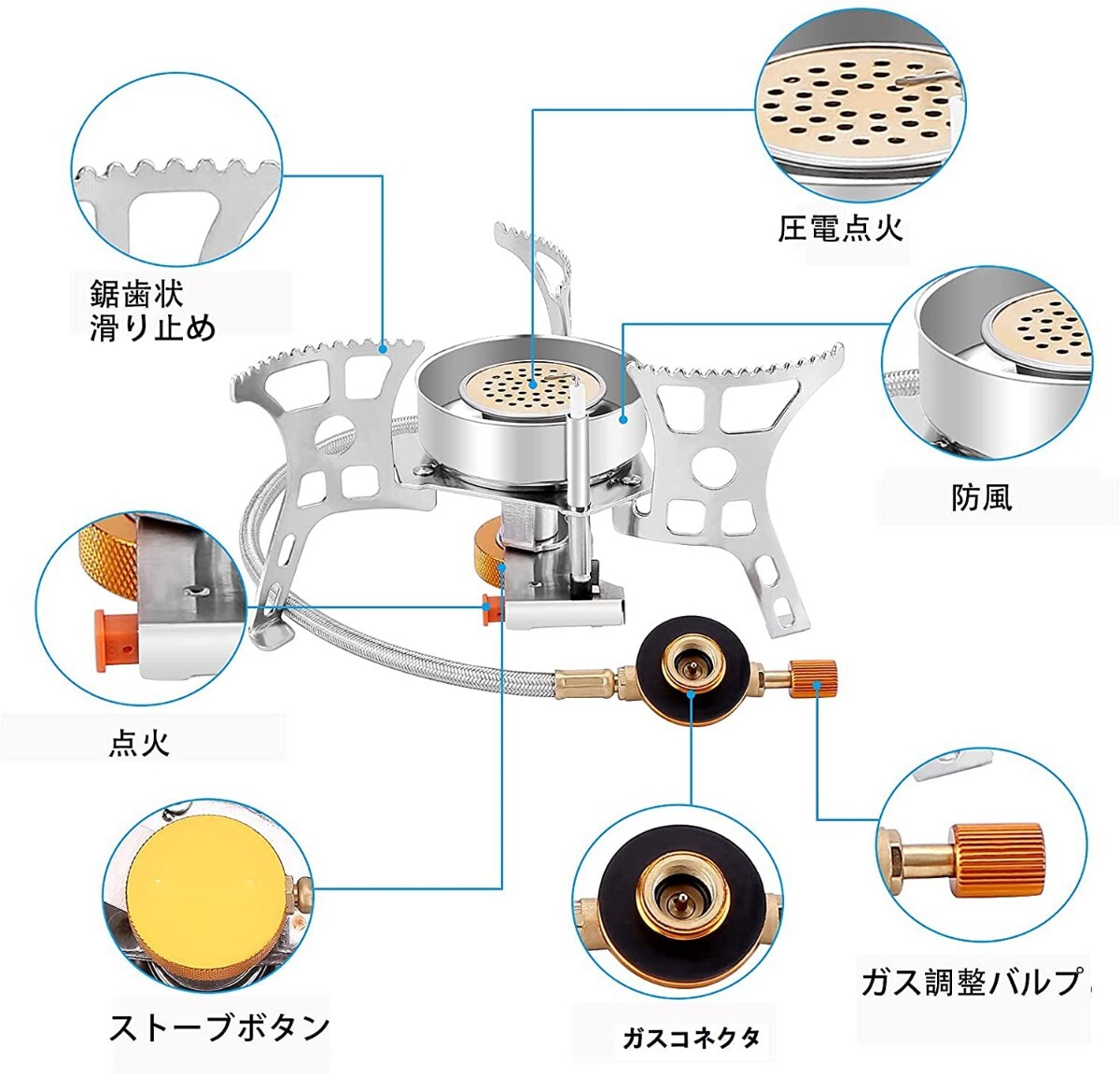 シングルバーナー CB缶OD缶対応 折りたたみ式 変換アダプター付き