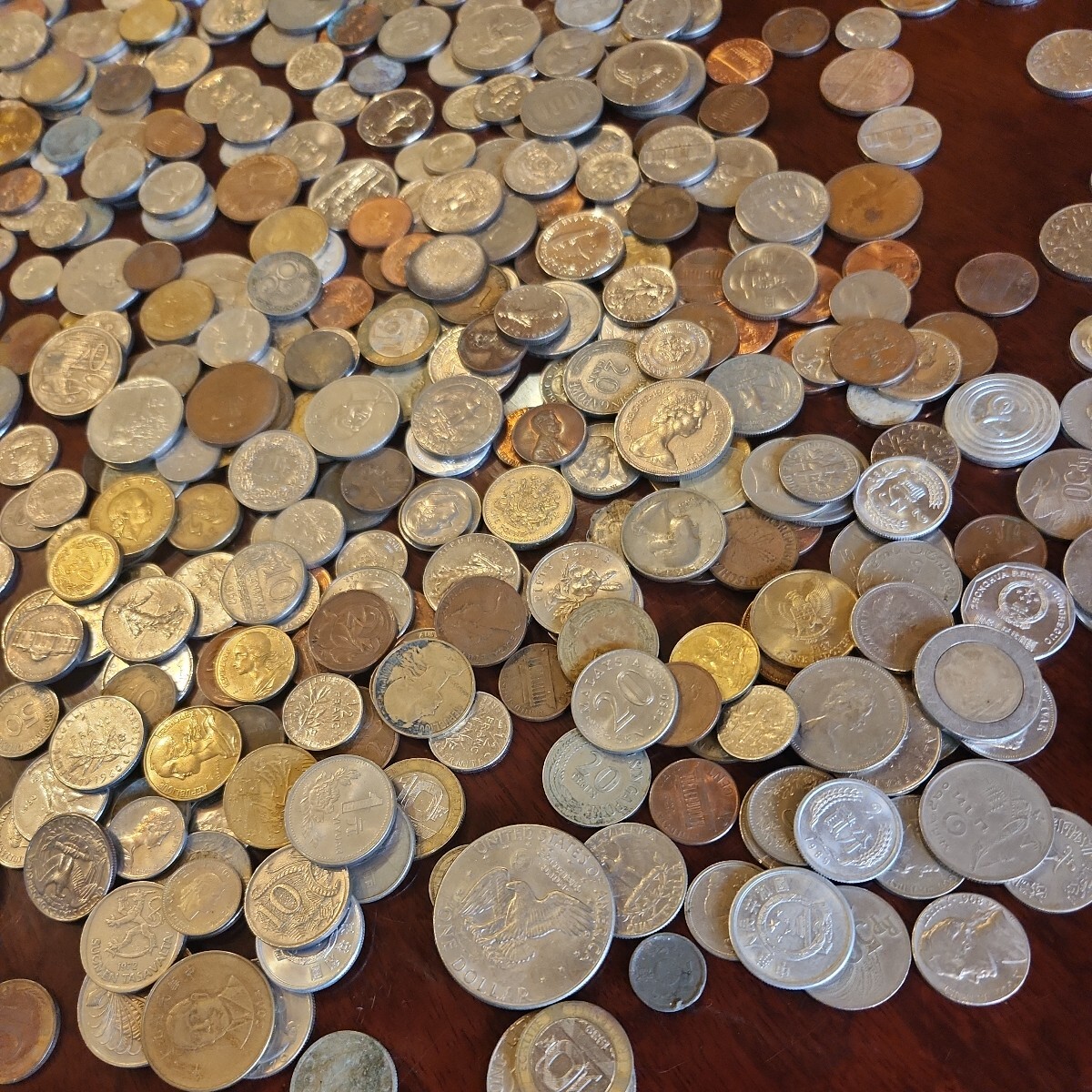 外国銭 硬貨 外貨 古銭 コイン 企業城下町での整理品 大量 まとめて 重量1963g_画像5