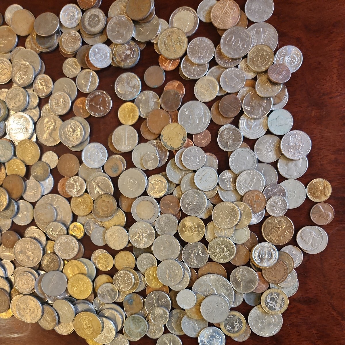 外国銭 硬貨 外貨 古銭 コイン 企業城下町での整理品 大量 まとめて 重量1963g_画像3