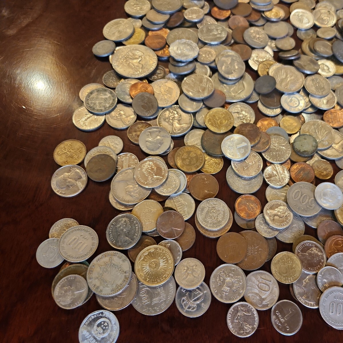 外国銭 硬貨 外貨 古銭 コイン 企業城下町での整理品 大量 まとめて 重量1973g_画像3
