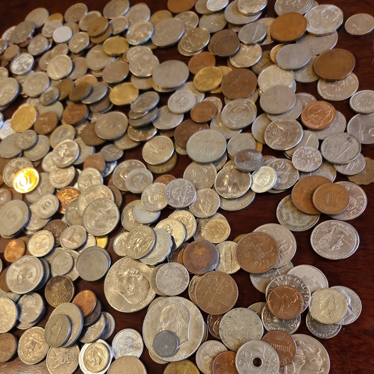 外国銭 硬貨 外貨 古銭 コイン 企業城下町での整理品 大量 まとめて 重量1966g_画像3