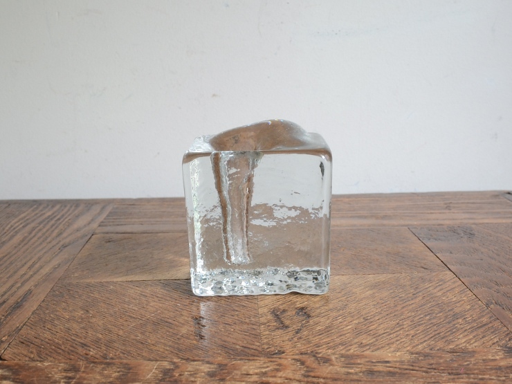 アンティーク花器 オブジェ ヴィンテージ デザイン ガラス器 フラワーベース 花瓶 (H7cm)_画像1