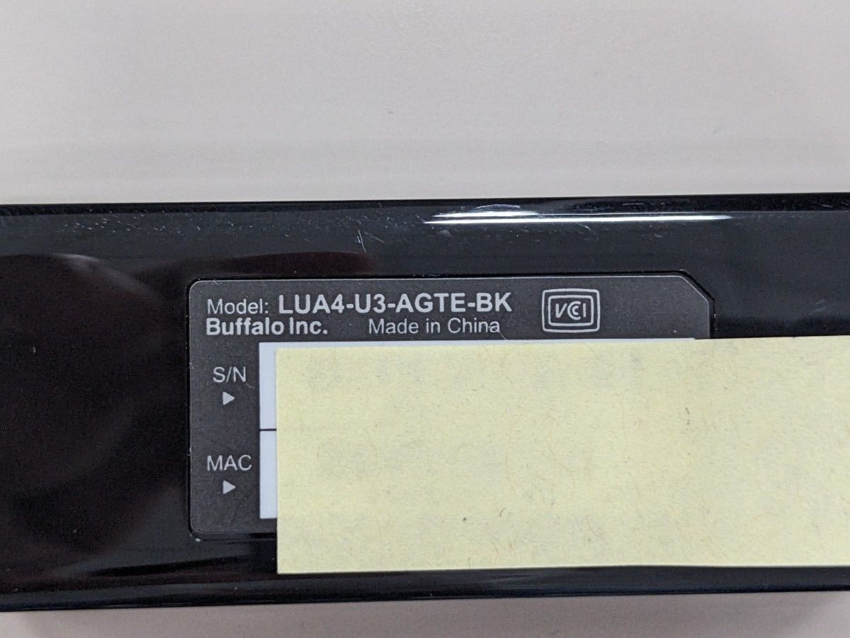 BUFFALO 有線LANアダプター LUA4-U3-AGTE-BK 中古品