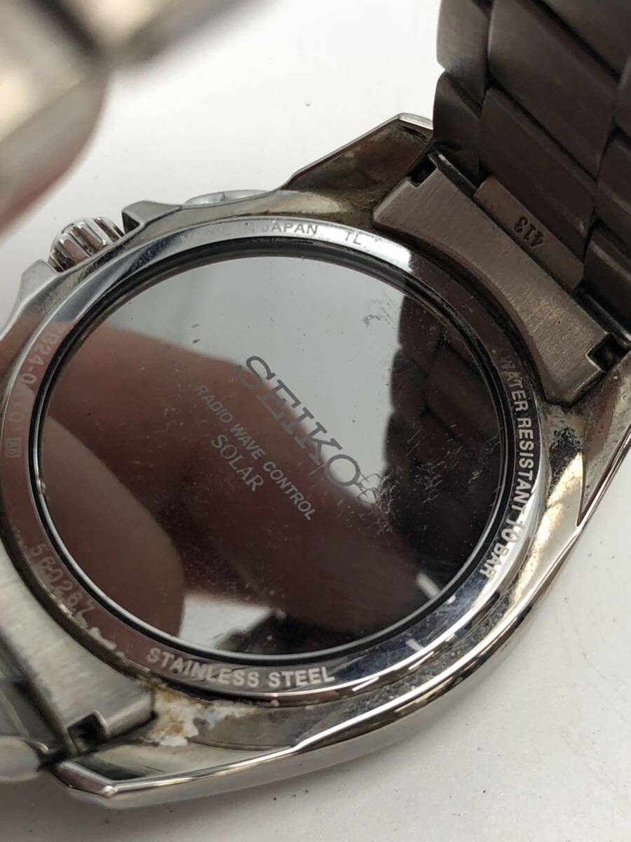 田　SEIKO セイコー 黒文字盤 デイト ソーラー　7B24-0AT0 現状品_画像3