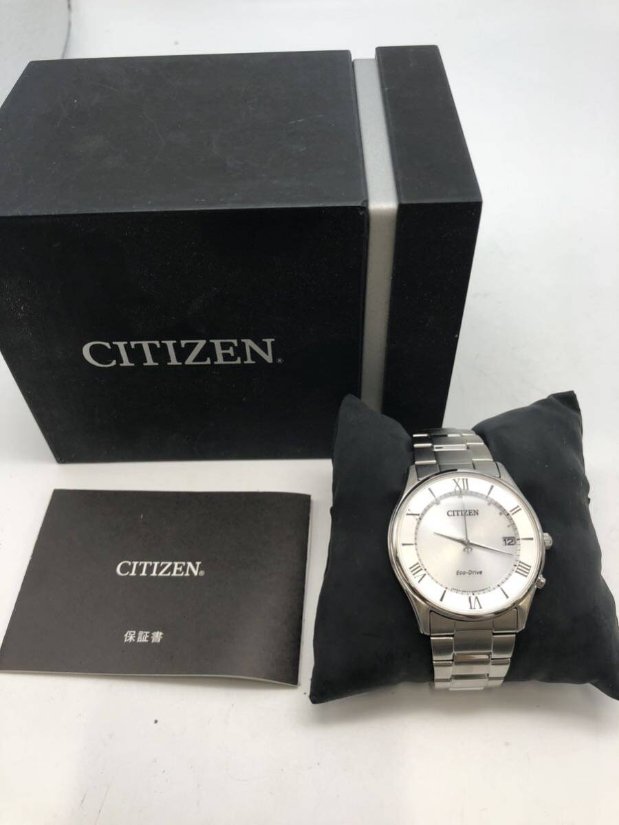 田　CITIZEN シチズン Eco-Drive エコドライブ 腕時計 AS1060-54A H415-S112907 電波ソーラー アナログ ラウンド シルバー カレンダー _画像1