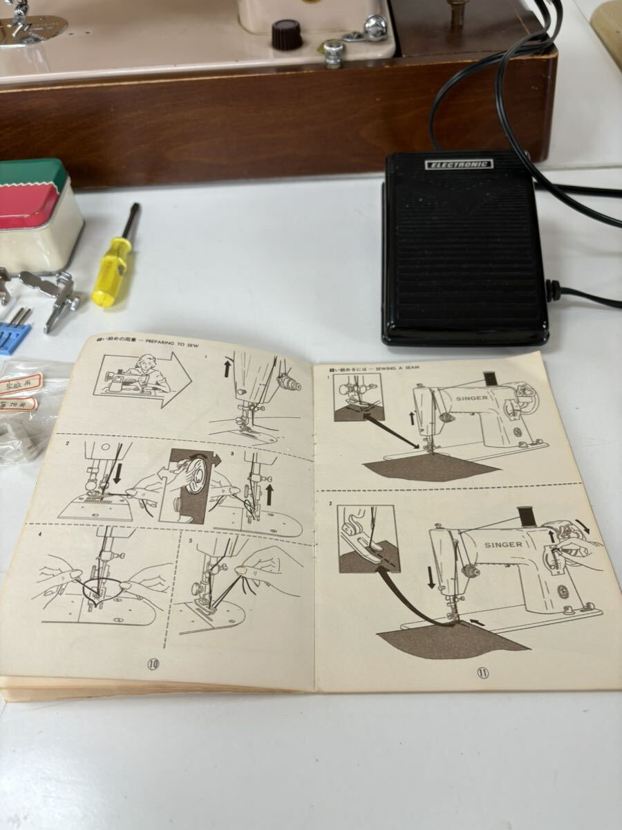 超希少シンガー直線ミシン227U1、アンティークシンガーミシンSINGER動作確認シンガーミシン_画像6