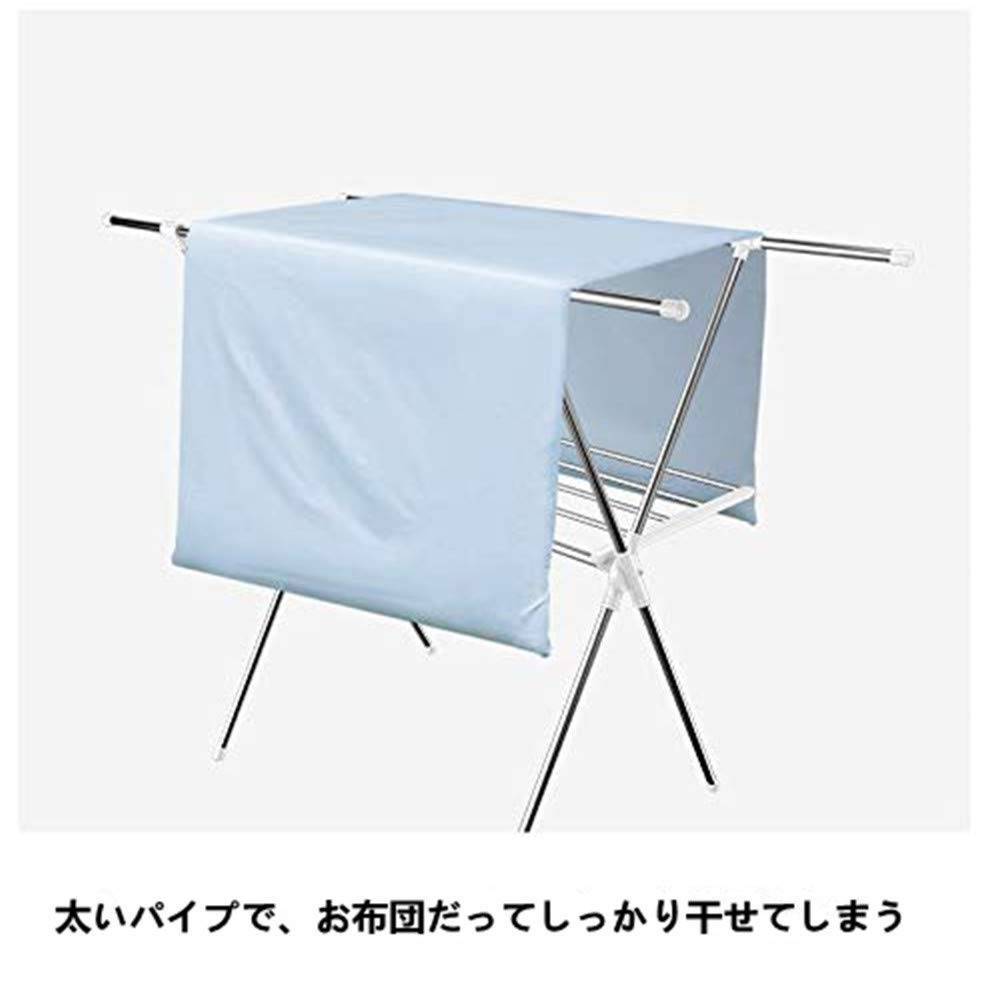 耐荷重60KGのステンレス製洗濯物干しスタンド、防錆仕様でコンパクトなサイズ