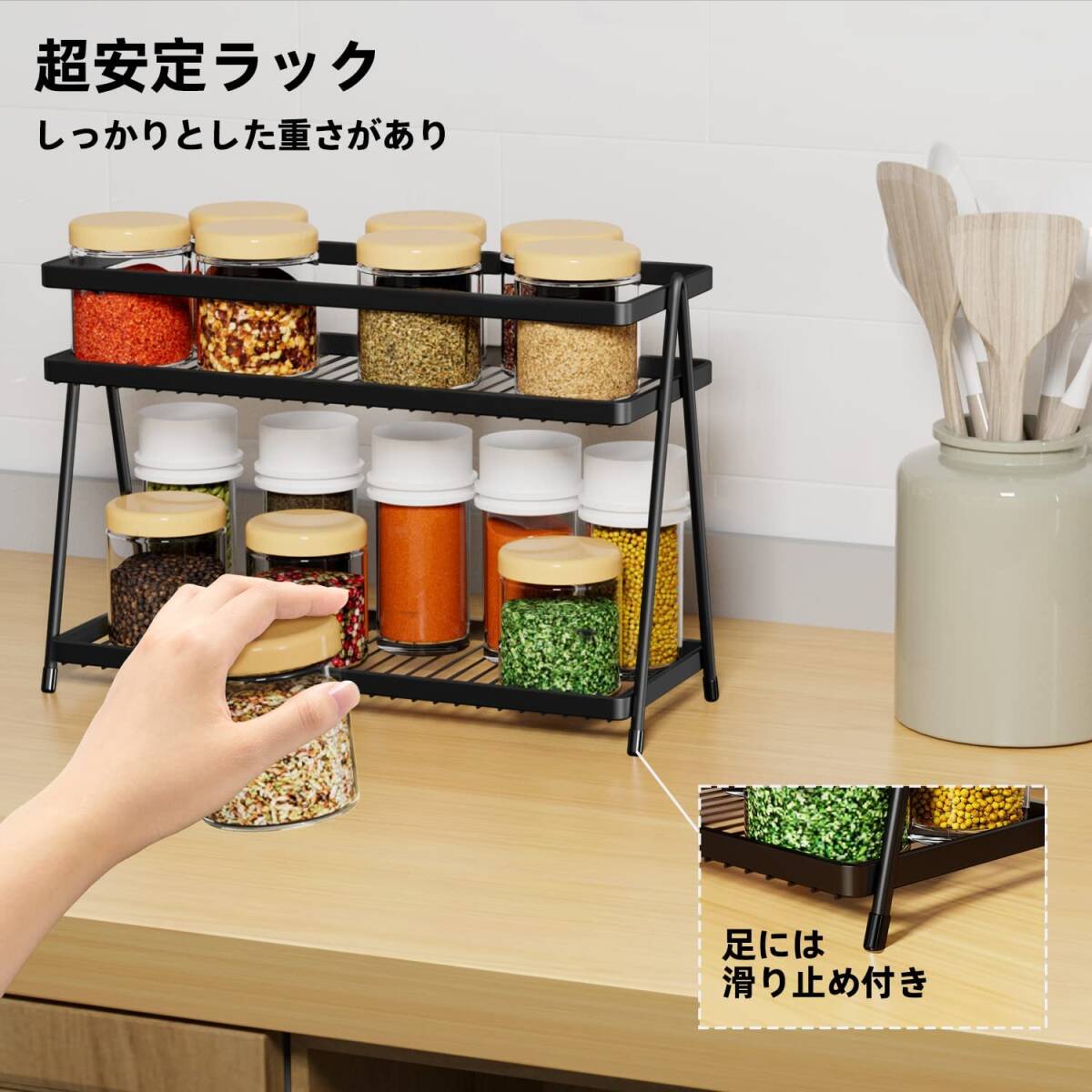 ☆見立たない調味料ラック 高品質 便利なキッチン用品 新登場！ ユーザー好評 長_画像6