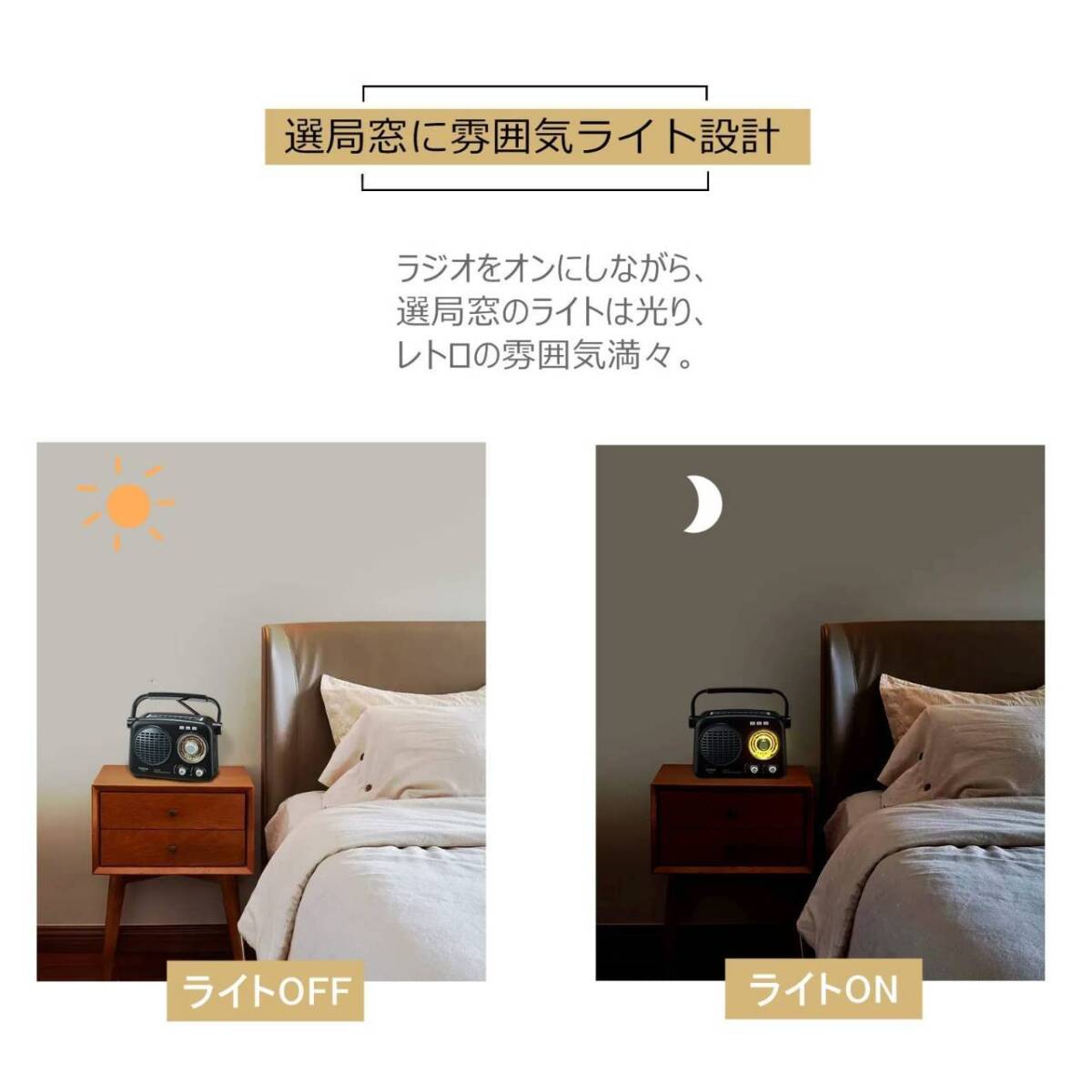 充電式ポータブルラジオと懐中電灯の便利な2-in-1デバイス