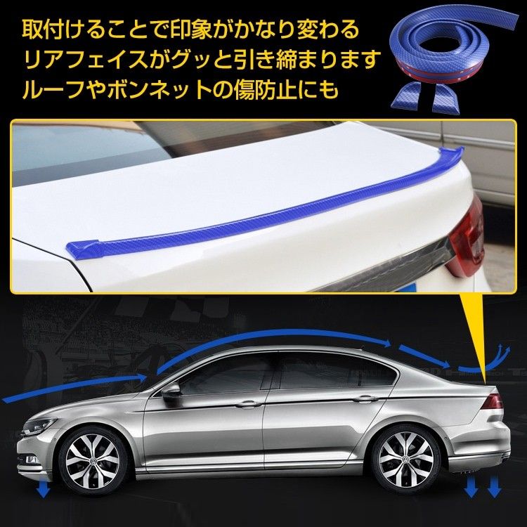 車 リアスポイラー 汎用 エンドキャップ付き PVC トランク ボンネット