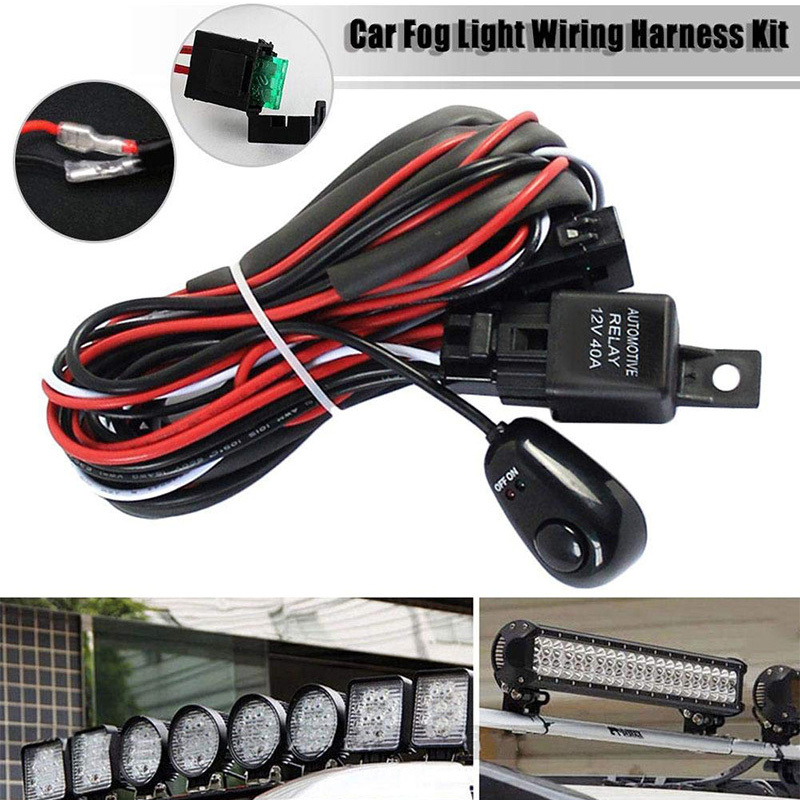  relay Harness relay wiring kit foglamp switch 12V40A foglamp working light switch Toyota Nissan Suzuki Jeep Jimny 