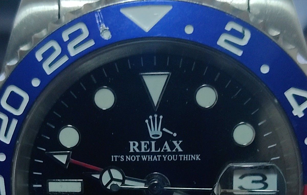 珍ギャグパロディー文字盤 RELAX MOD自動巻きGMT MASTERⅡ仕様 珍ギャグパロディー文字盤 RELAX MOD自動巻きGMT MASTERⅡ仕様