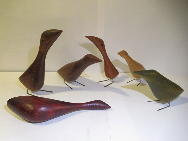 〓jacob hermann bird 木製 鳥 置物 ヴィンテージ 北欧 オブジェ 木製アート デンマーク まとめて ξの画像1